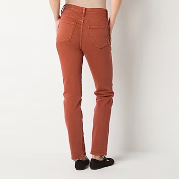 NEW Women’s a.n.a Jeans High Waisted Straight Leg Size 4 Brandy Brown - Picture 3 of 5